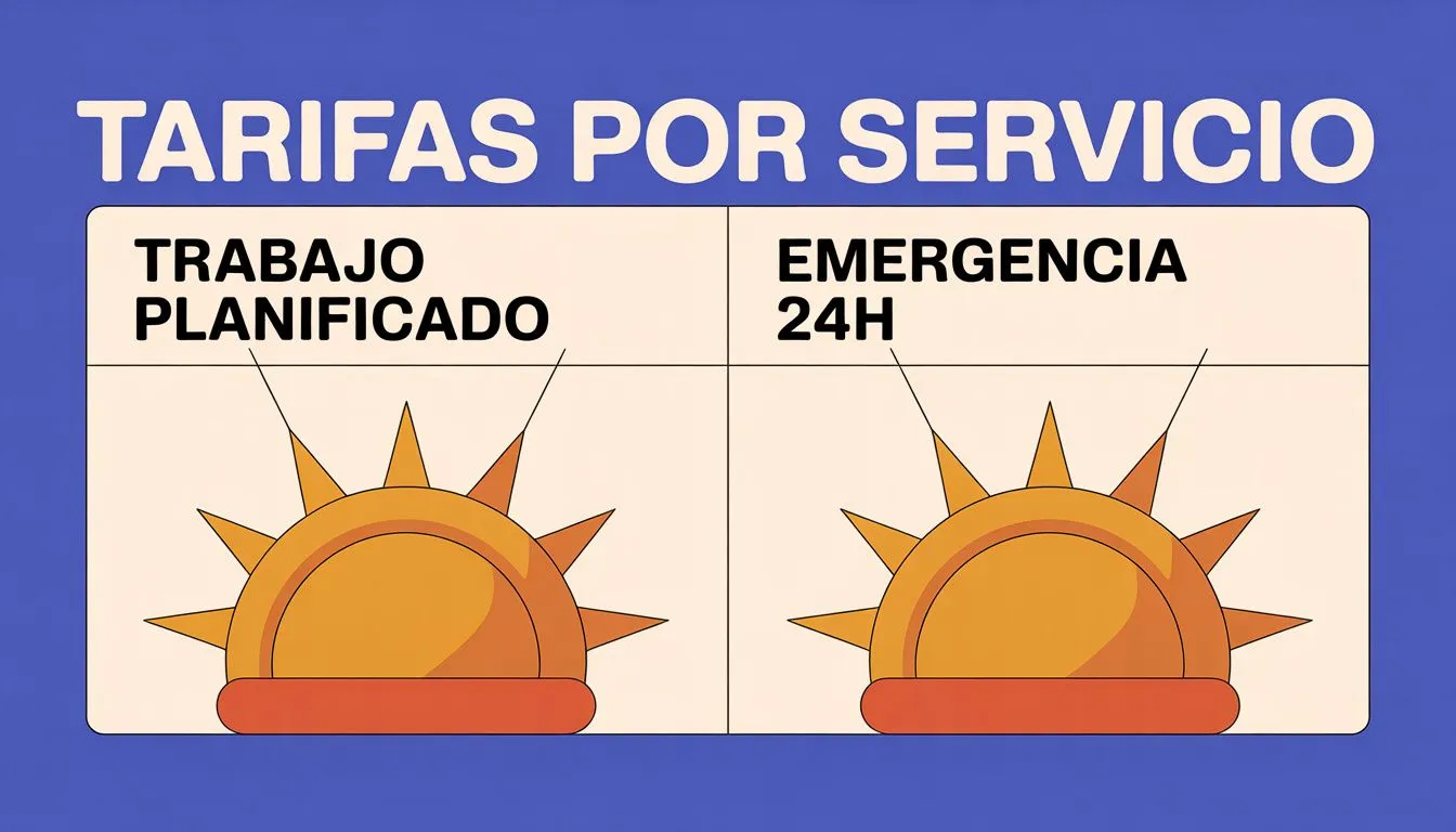 Comparación de costos de servicios eléctricos en Santiago por tipo