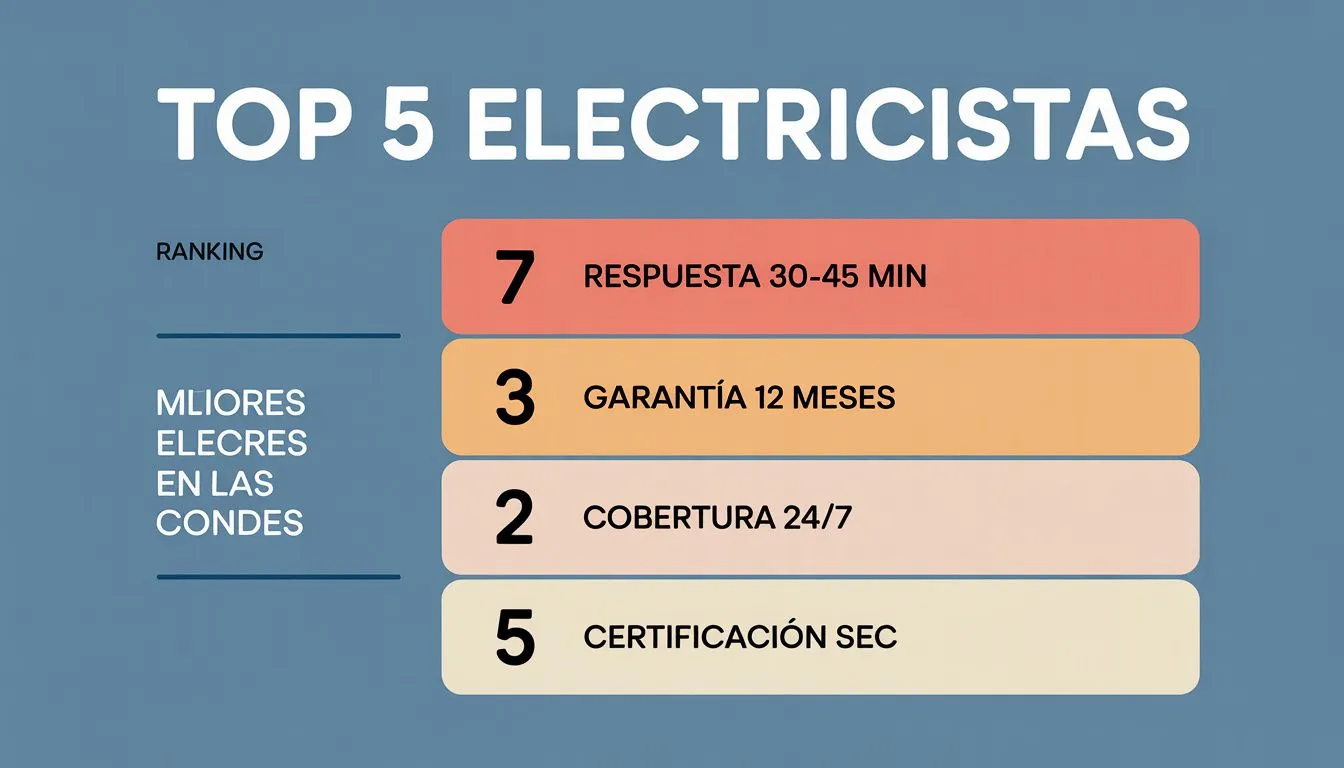 Ranking top 5 electricistas Las Condes comparativa profesional