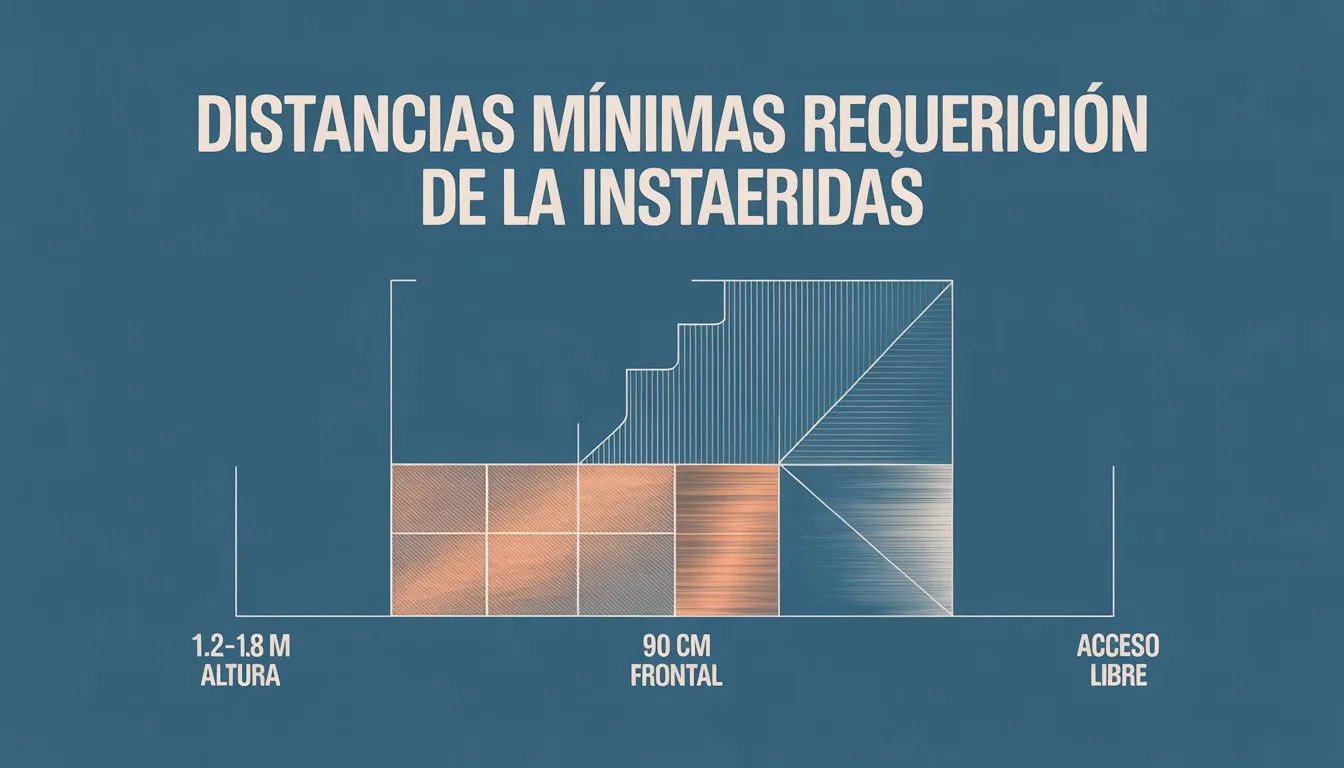 Diagrama de distancias mínimas requeridas para instalación de tablero eléctrico