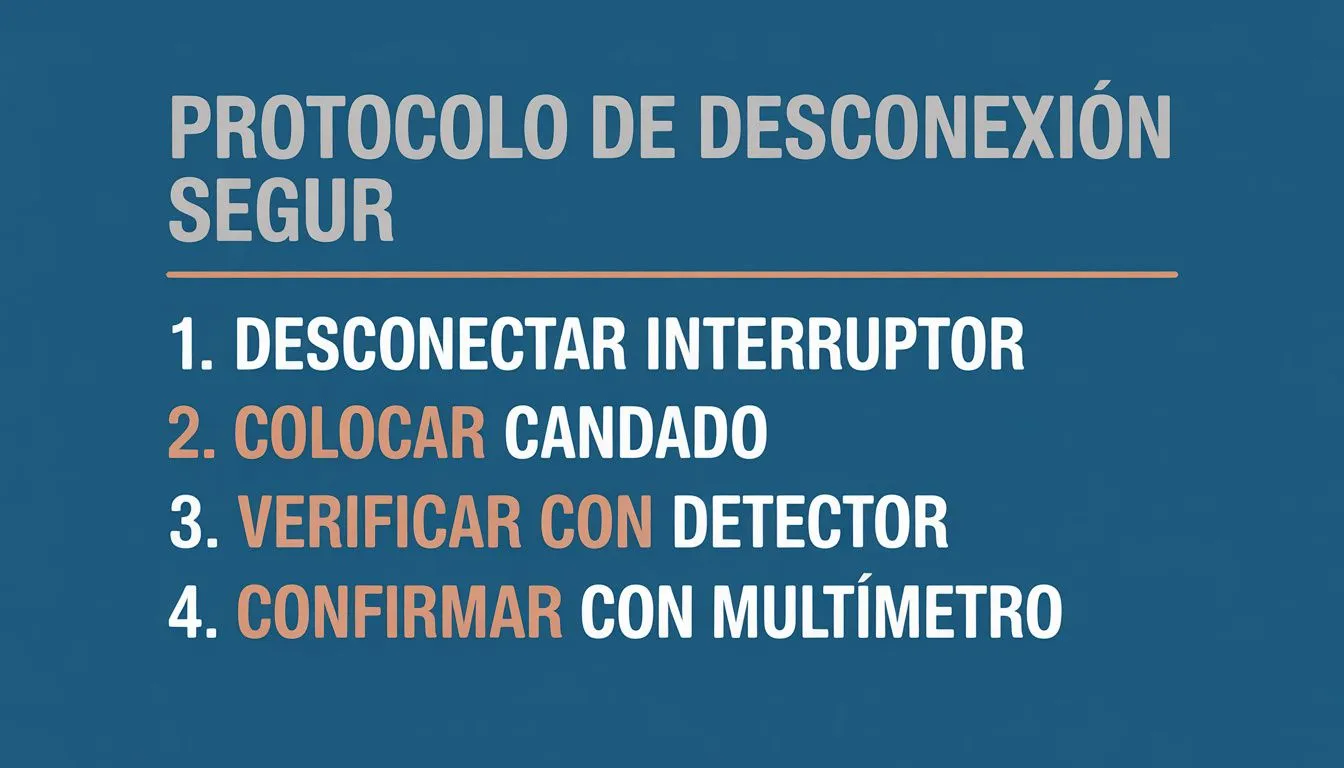 Pasos de seguridad para desconexión eléctrica antes de instalar tablero