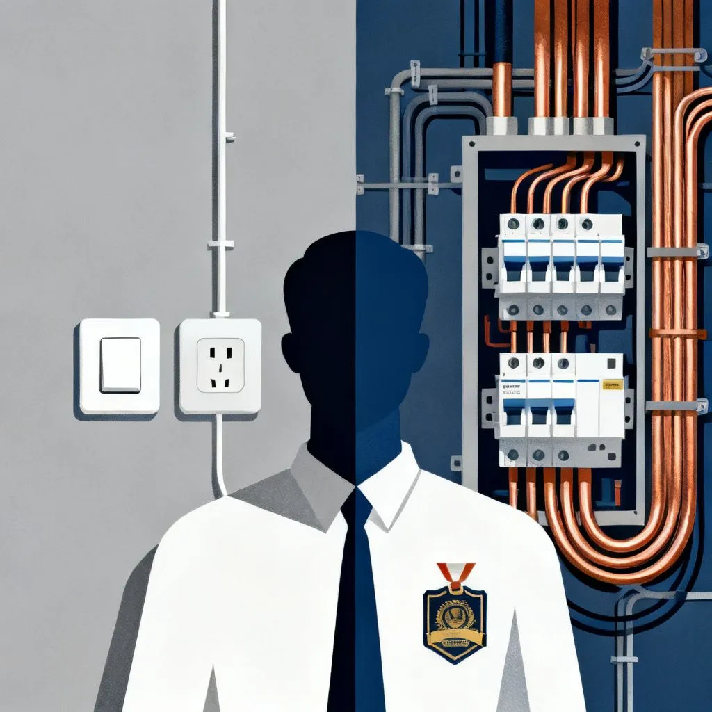 Comparación visual entre reparaciones simples y trabajos que requieren electricista certificado