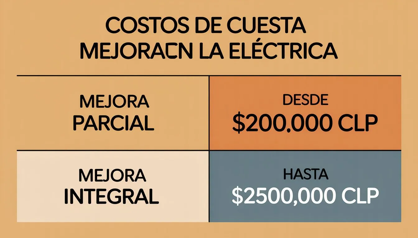 Comparación de costos entre mejora eléctrica parcial y mejora integral para una vivienda