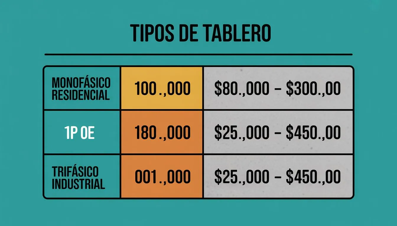 Comparación de precios entre tablero monofásico y trifásico para instalación eléctrica en Chile
